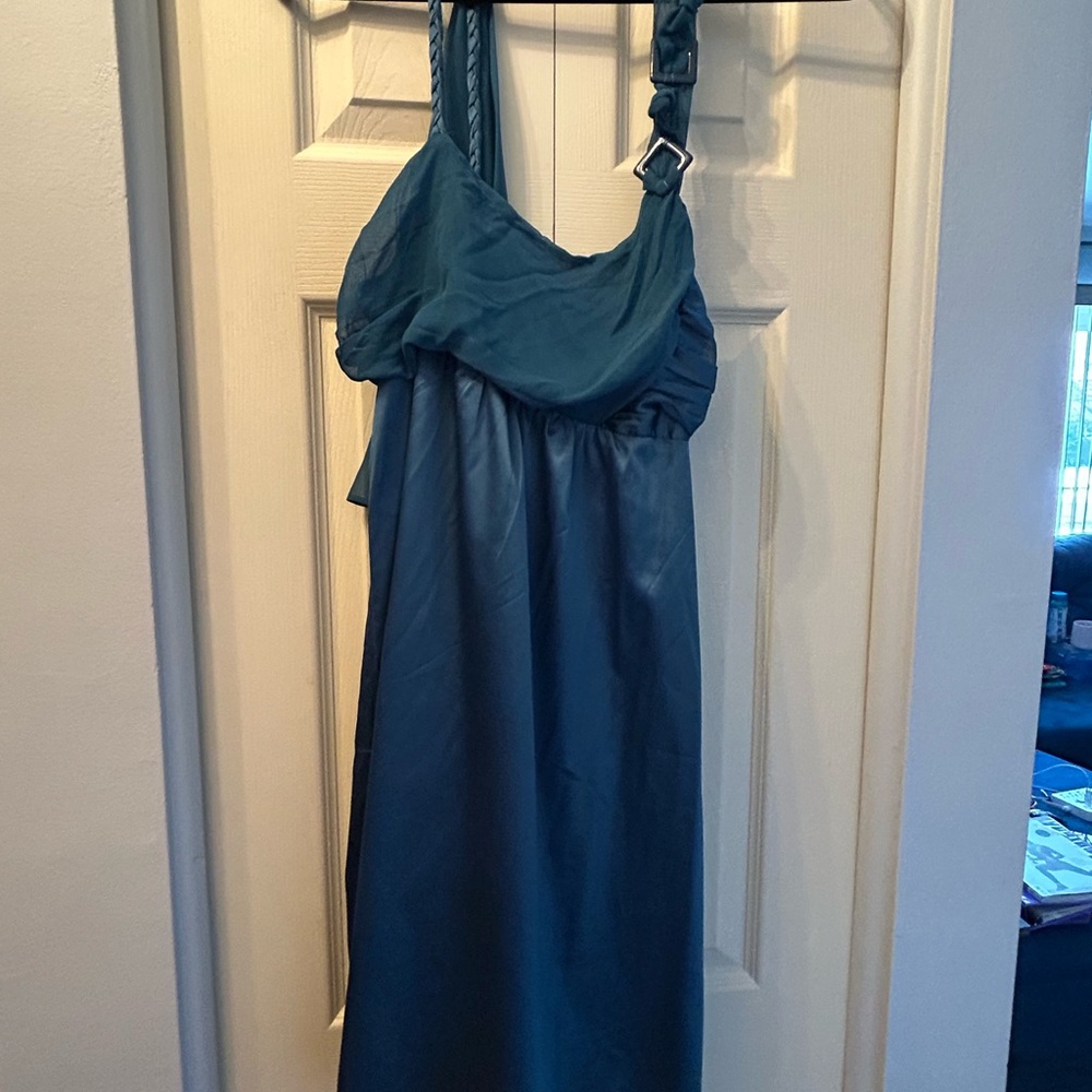 Blumarine Teal Satin Dress